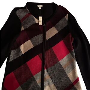 Talbots Women’s Zip front Sweater, New size XL